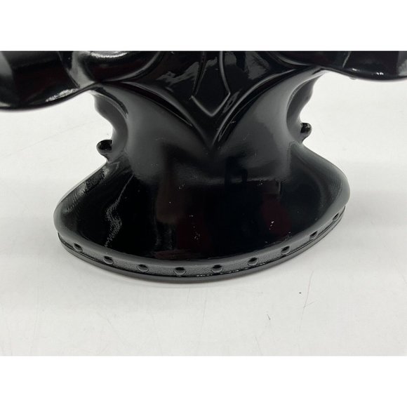 L.E. Smith Vtg Mt. Pleasant Black Amethyst Depression Glass Double Candle Holder - Picture 12 of 15